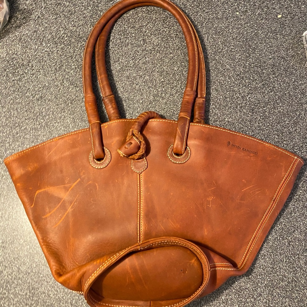 Brown leather bag